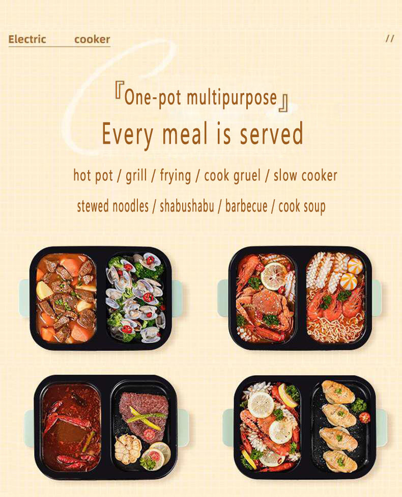 2-in-1 Electric Shabu Grill Pot