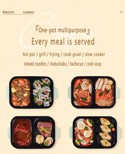 2-in-1 Electric Shabu Grill Pot