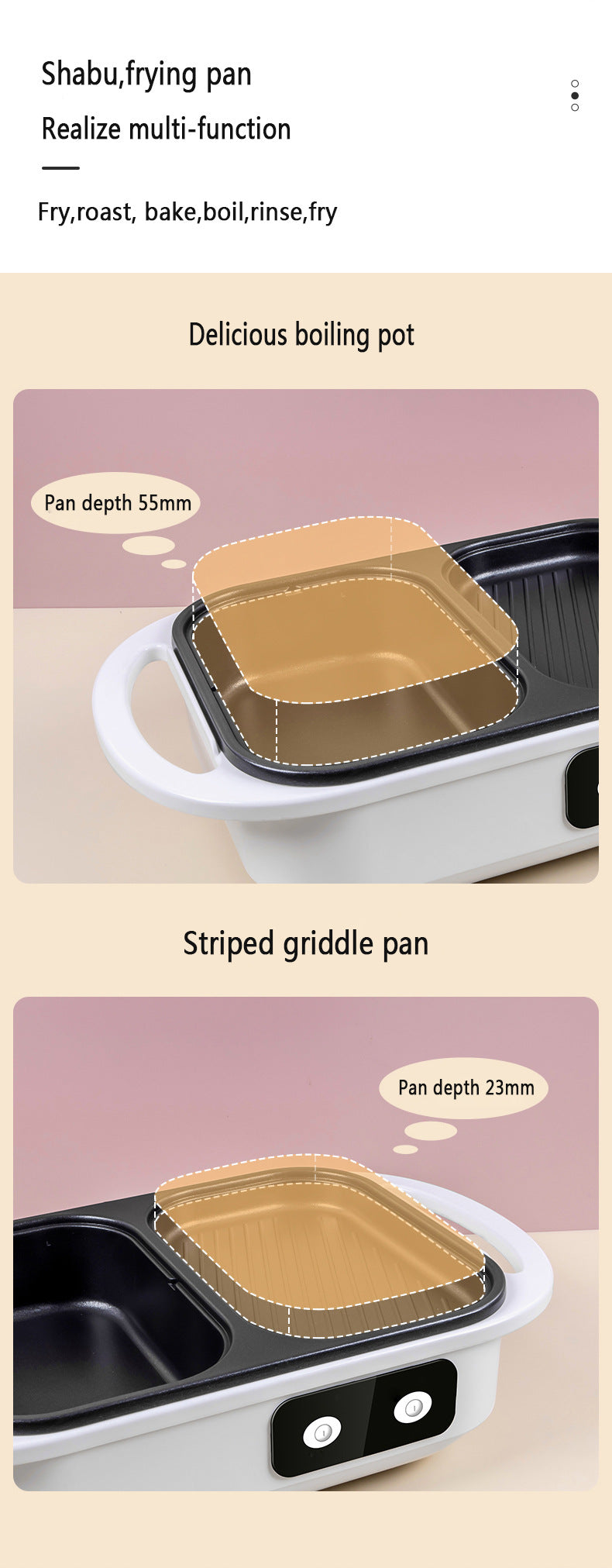 2-in-1 Electric Shabu Grill Pot