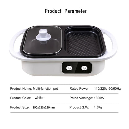2-in-1 Electric Shabu Grill Pot